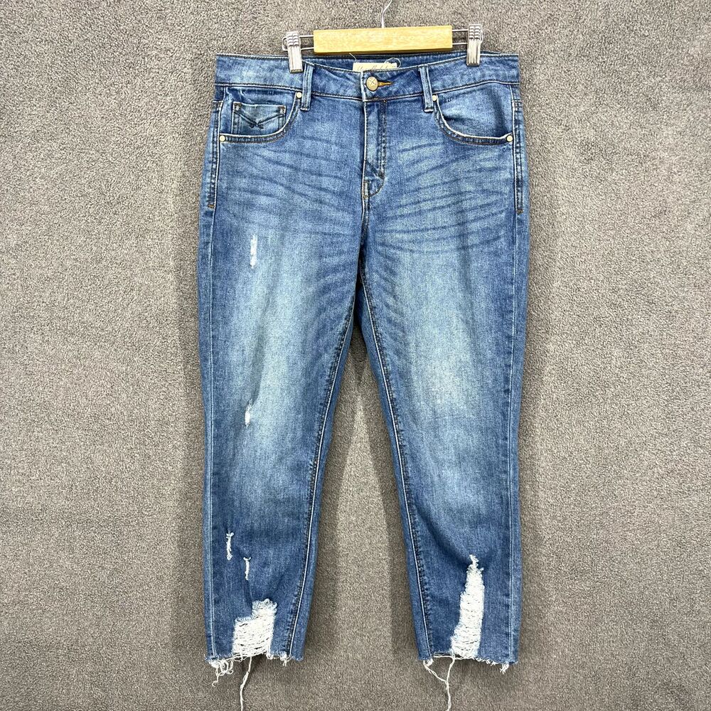 Unpublished Jeans Womens 27 Blue Denim Cropped Mid Rise‎ Retro Outdoors 31 x 23